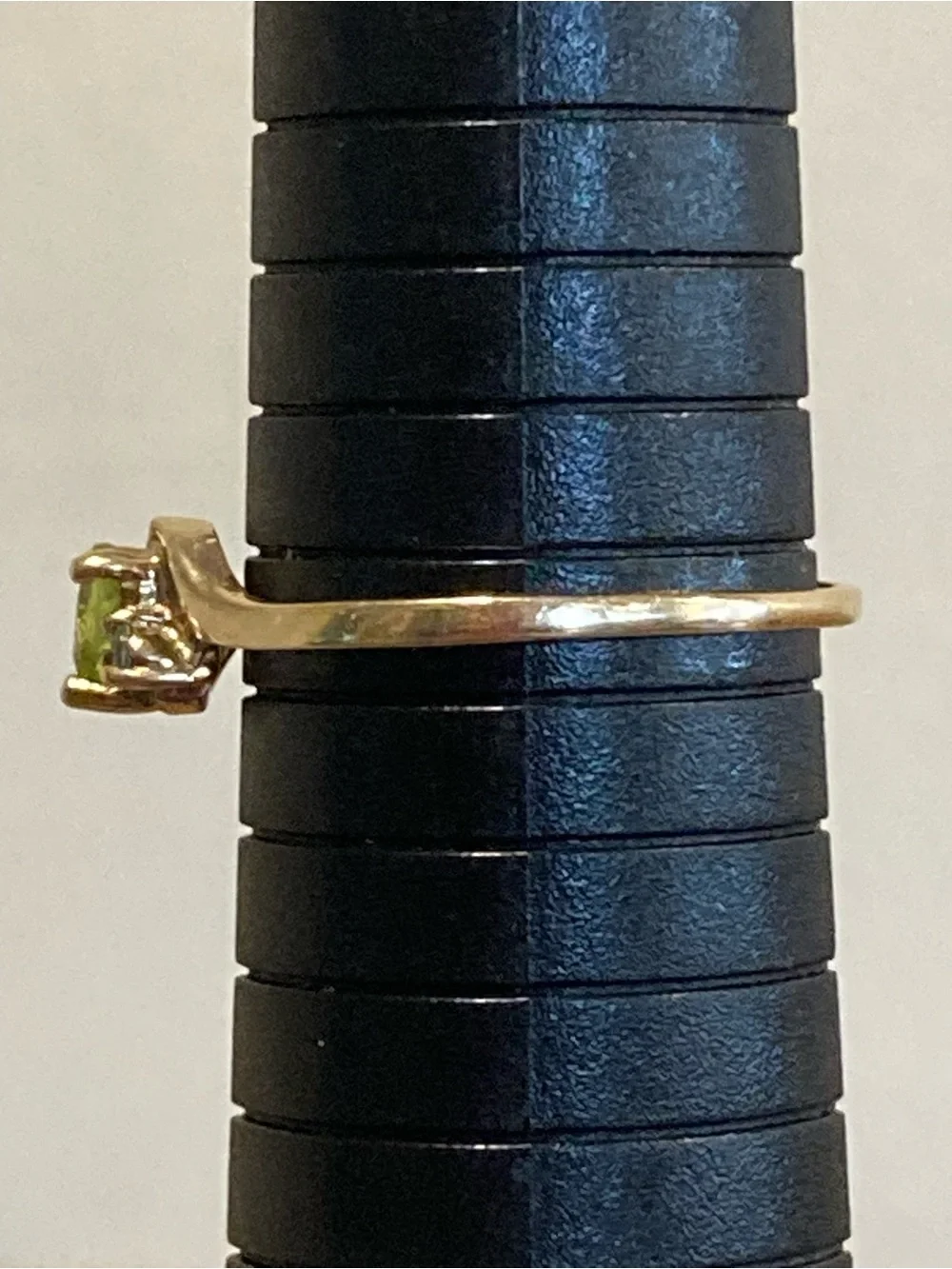 10K Gold Green Gem Heart and Blue Accent Gem - Size 11.25 - R.L. Griffith & Sons - Picture 13 of 14